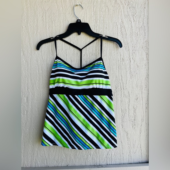 Nike Women’s Striped Tankini Size 10 - Picture 1 of 6